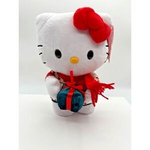 Christmas Animated Plush Side Stepper Hello Kitty w/Present 13 Inch NWT 2025